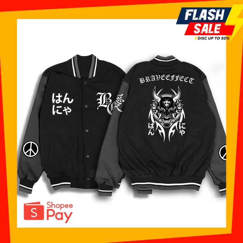 OUTFIT JKT48 | (NEW ARTICLE) BRAVE EFFECT Varsity Jacket Jaket Varsity Vintage Pria Wanita Premium H
