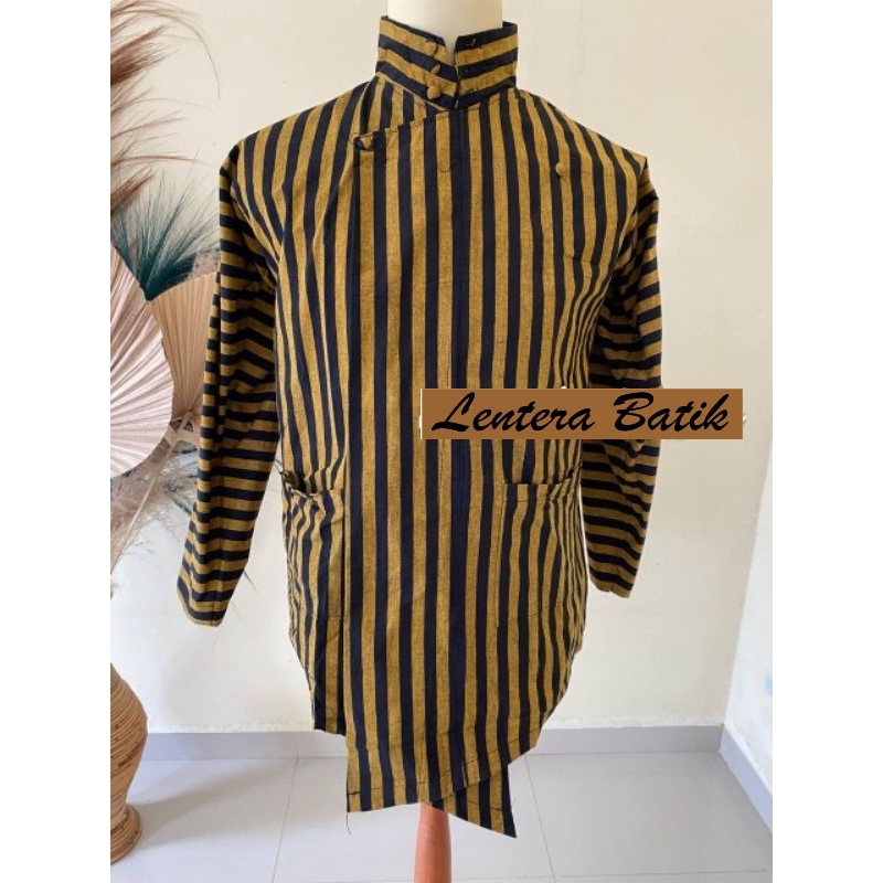 Baju Atasan pria Sorjan Lurik Katun Prasojo Pakaian Adat Jawa Premium Jumbo