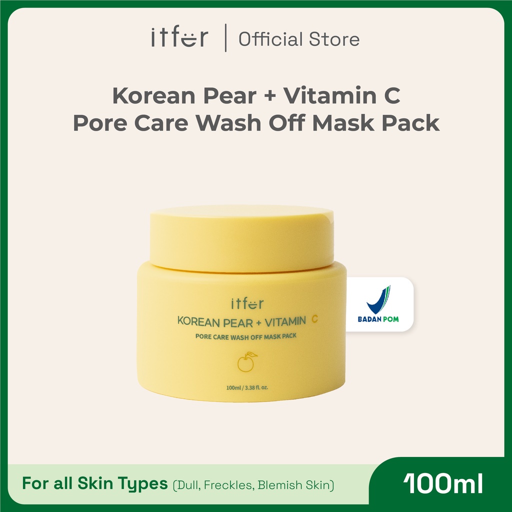[CLEARANCE] ITFER Korean Pear + Vitamin C Pore Care Wash Off Mask Pack (100ml) - membersihkan pori-p