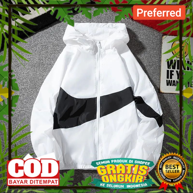 JAKET PARASUT KEREN DESAIN MBOIS //Jaket Pria Hoodie NIKE Waterproof/Windproop