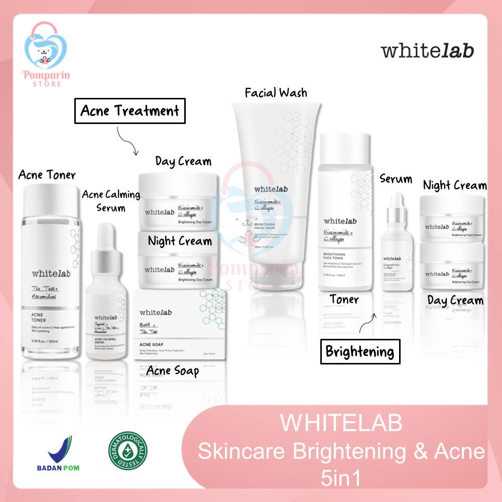 WHITELAB Bundling Skincare Brightening / Acne / Hydrating - Paket Skincare Whitelab