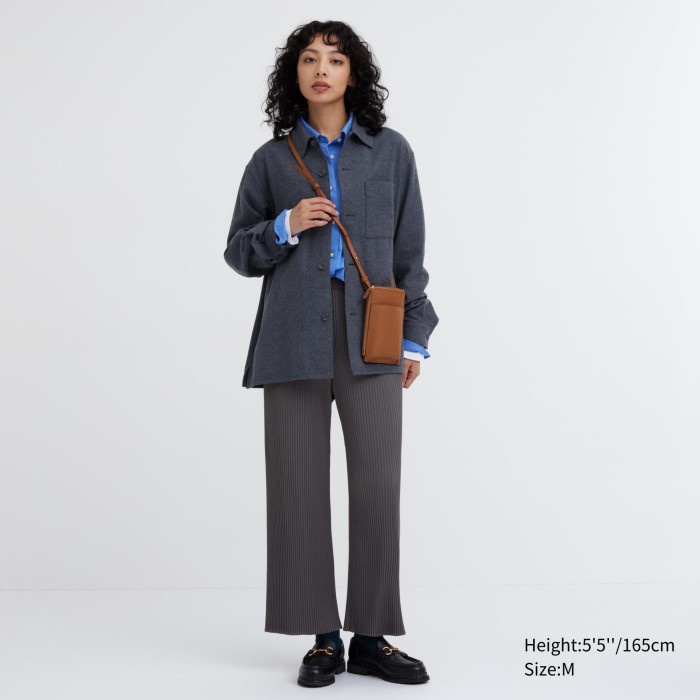 UNIQLO Celana Lurus Lipit 456032 Wanita S - 07 GRAY