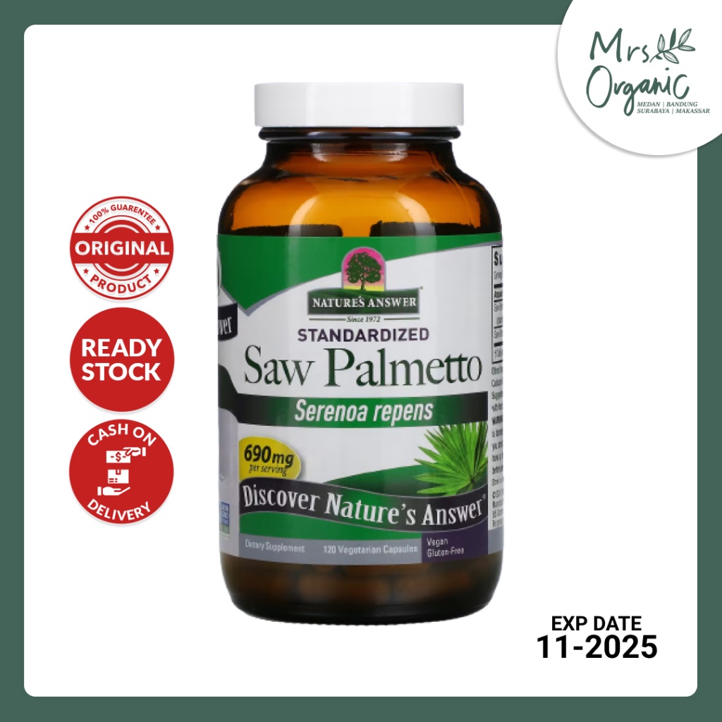 Natures Answer Saw Palmetto  Vitamin Herbal Prostat Pria 120 Kapsul