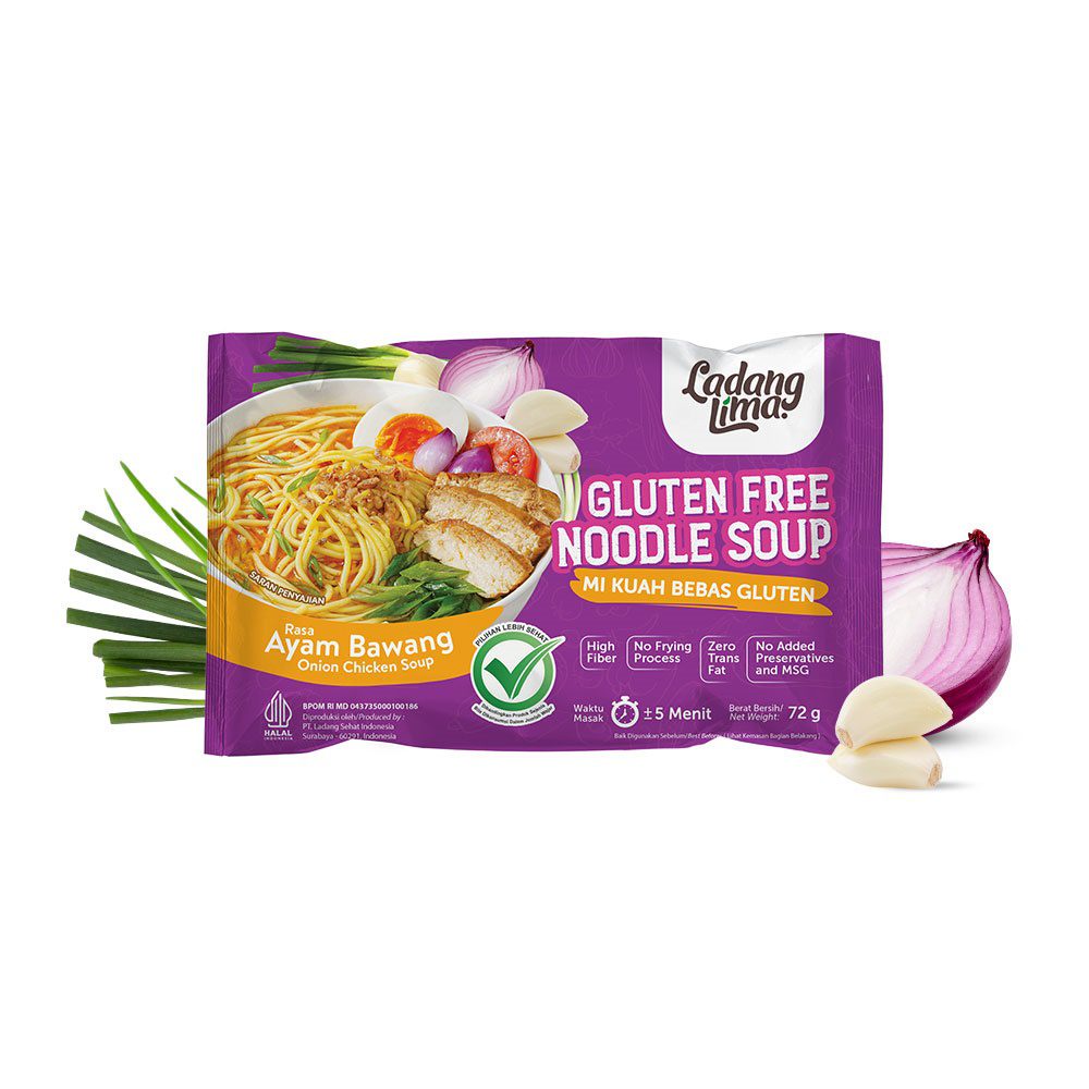 

Mie Sehat Mi Kuah Gluten Free Ladang Lima Tanpa MSG Rasa Ayam Bawang