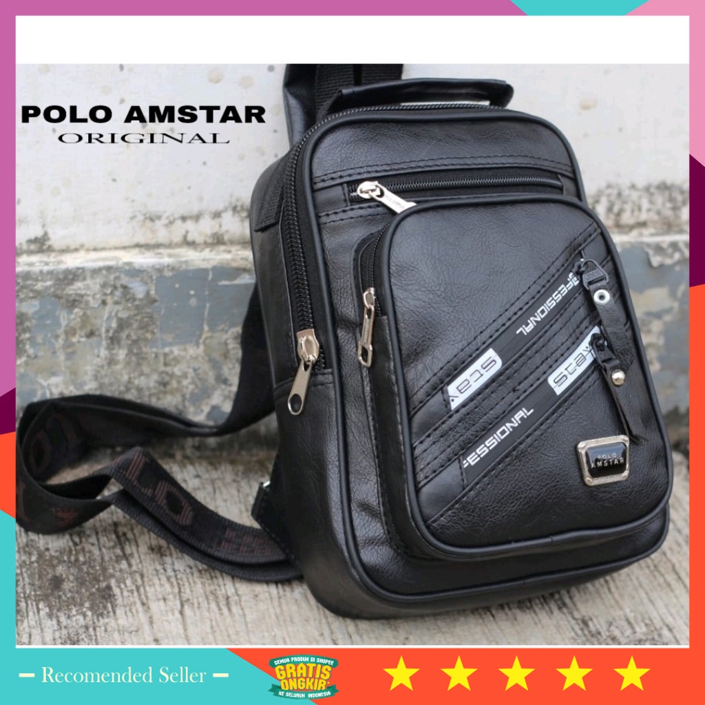Selempang Murah Bahan Kuat Awet Premium Branded - TAS SELEMPANG PRIA SLINGBAG POLO AMSTAR ORIGINAL