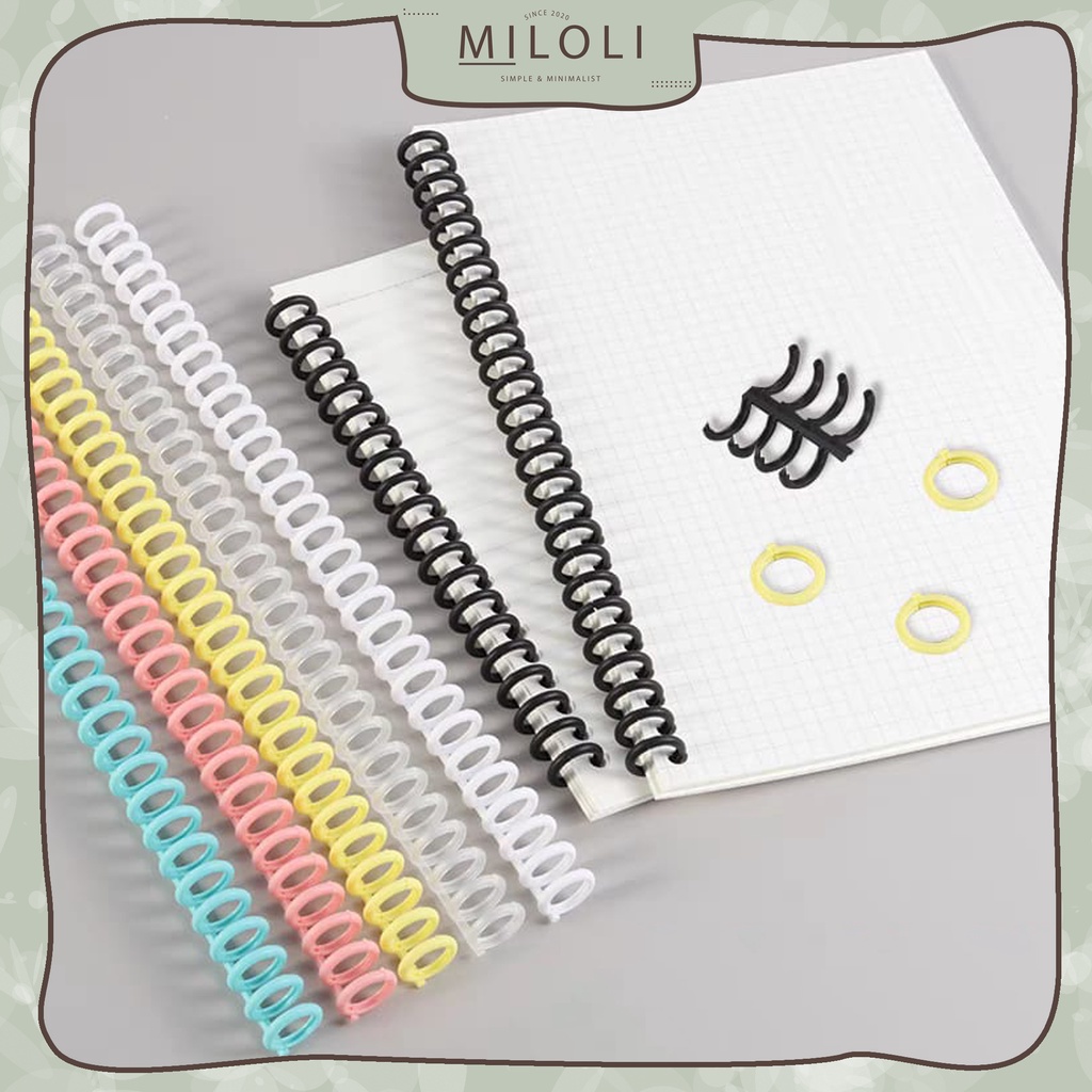 

[MILOLI] Ring Binding Binder Plastik 30 Lubang Clip Strip Ukuran A4 B5 A5 A6 Spiral Binder DIY for Loose Leaf Paper - E0053