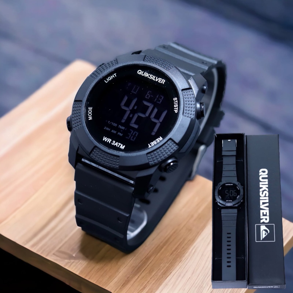 ORIGINAL JAM TANGAN PRIA QUIKSILVER DIGITAL 4,6CM SPORTY STRAP RUBBER