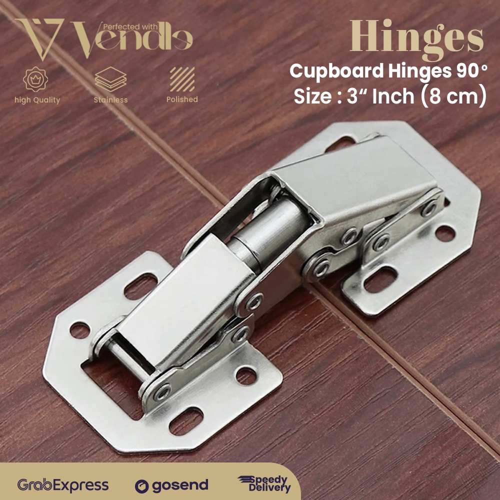 Engsel Kodok 3" inch - Engsel Lemari 7cm - Stainless Steel