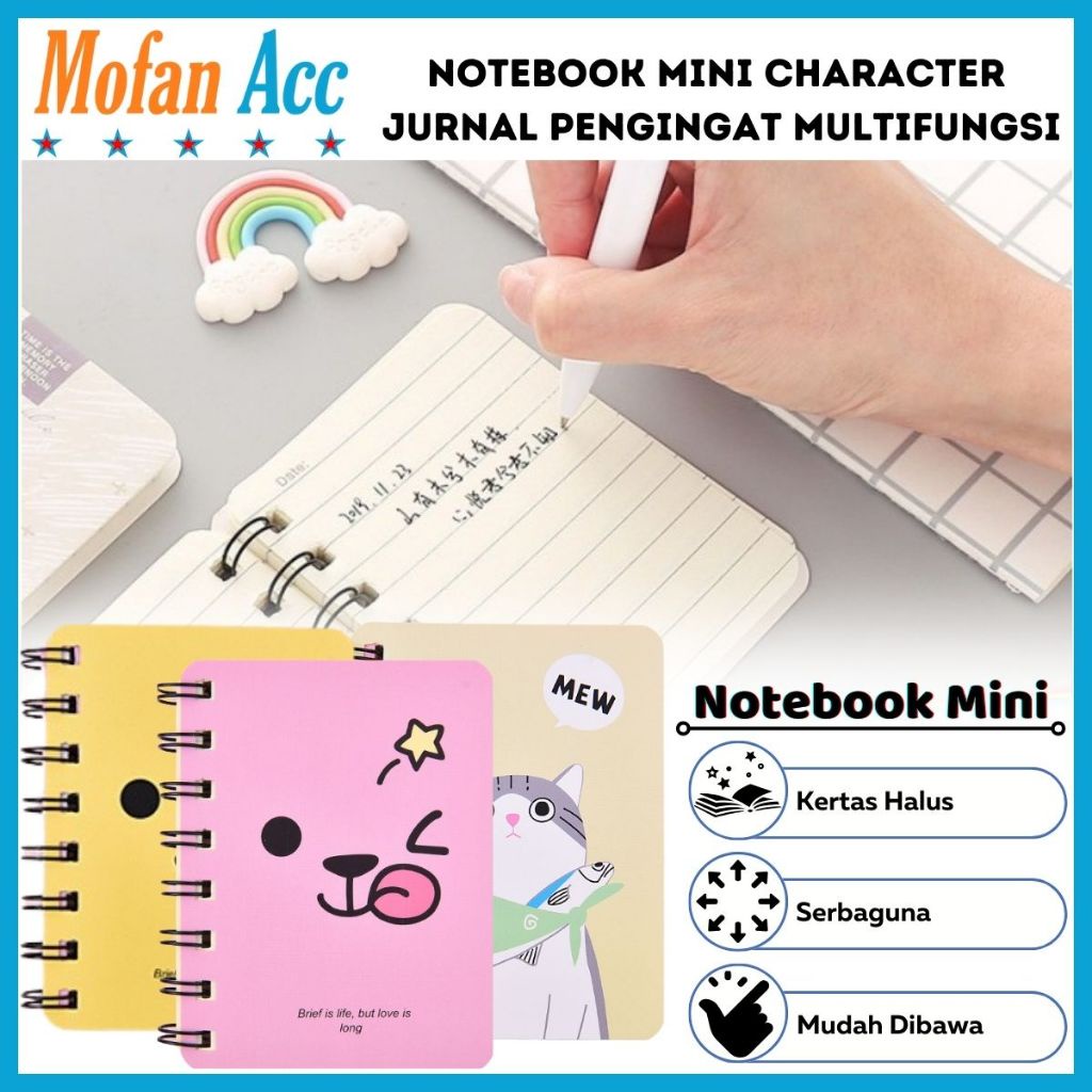 

Notebook Cute Character Portable / Buku Catatan Bergaris Mini Diari Pengingat Tugas Anak Dewasa / Scrapbook Simple Aesthetic Motif Lucu Imut / Jurnal Harian Perlengkapan Sekolah Kuliah Kantor Hadiah Kado Souvenir Goody Bag Ulang Tahun Karakter Bergaris