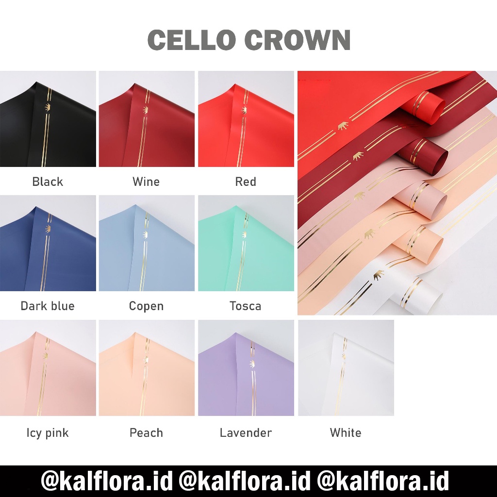 

(20 Lembar) Kertas Buket Cellophane Crown Flower Wrapping