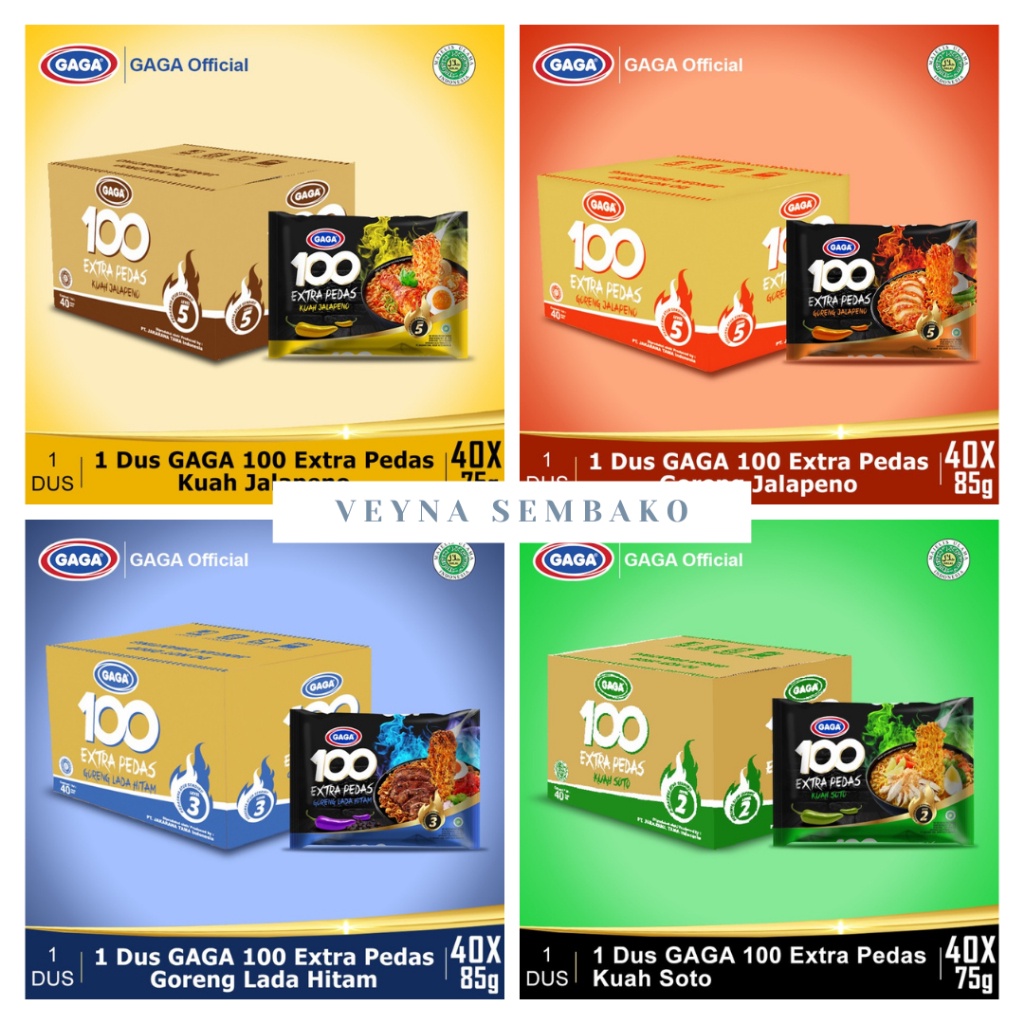 

Gaga Mie Instant 100 per Dus isi 40 Berbagai All Varian Rasa