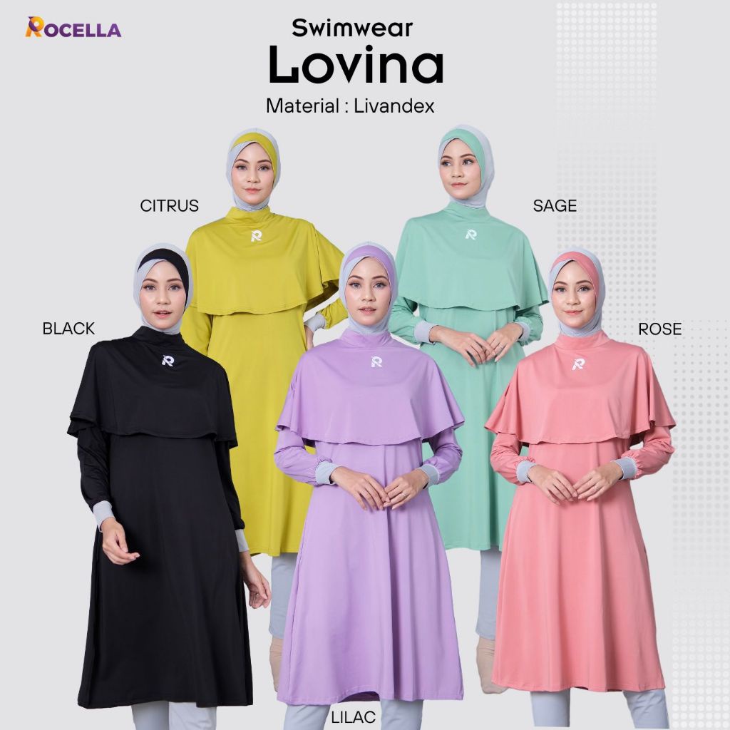 ROCELLA SWIMWEAR LOVINA | BAJU RENANG MUSLIMAH , ROCELLA MARINA,, BAJU RENANG WANITA