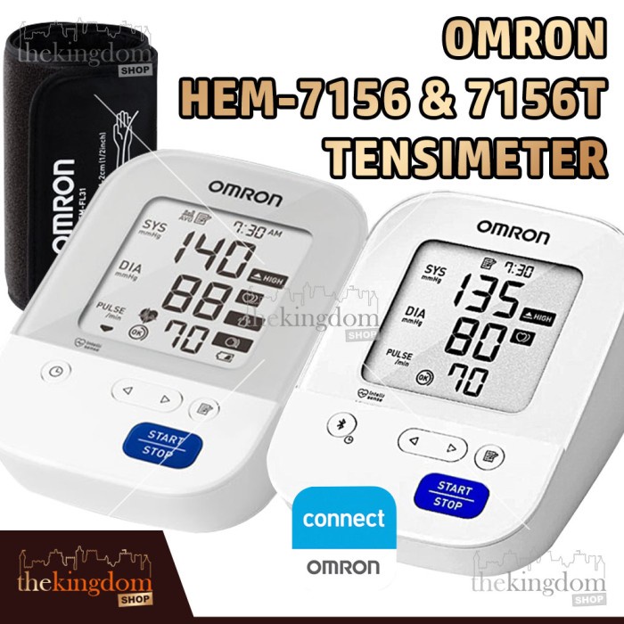 Omron HEM-7156T 7156 Blood Pressure Monitor Tensi Tensimeter Bluetooth - HEM-7156,Plastik