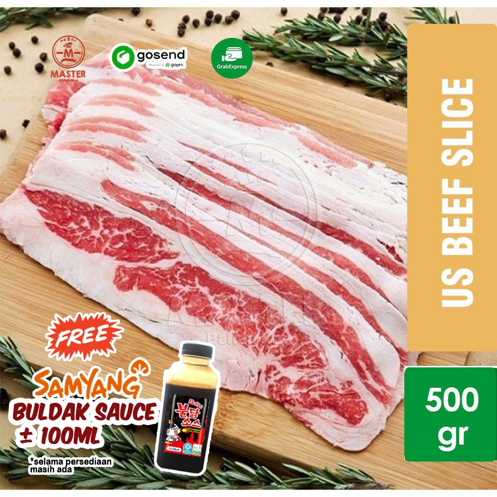 COD US Beef Shortplate Slice / Daging Sapi Premium HALAL [500 gr] KHUSUS GOSEND