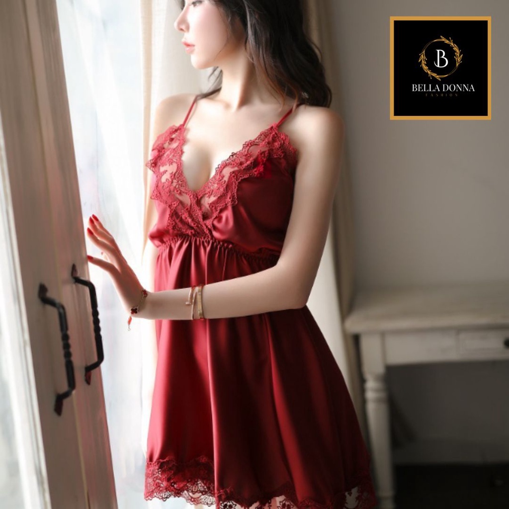 belladonna_id 1 Baju Tidur Wanita Dewasa Lingerie REVINA All Size Sexy anggun Night Dress Gaun Malam Pakaian dalam Baju Tidur Wanita Dewasa Includes Satin Lingerie Sexy & G String, Baju Tidur Sexy, Baju Haram Sexy-1