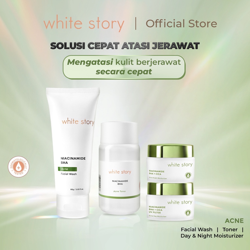 New Product White Story Acne Series Facial Wash Toner Acne Moisturizer Krim Jerawat Skincare Acne Wh