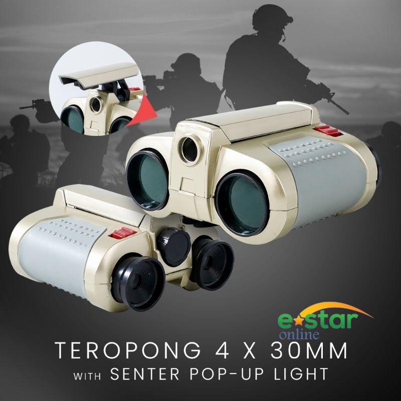 ESTAR Teropong Jarak Jauh Binocular 4x30mm 10000m Siang malam
