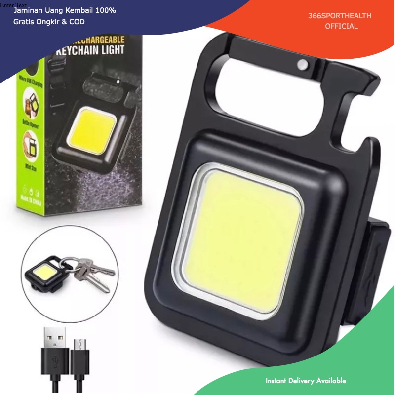 [366SH] KEYCHAIN LIGHT Lampu Senter mini LED Tahan Air Keychain Gantungan Kunci Magnet Besi opener B