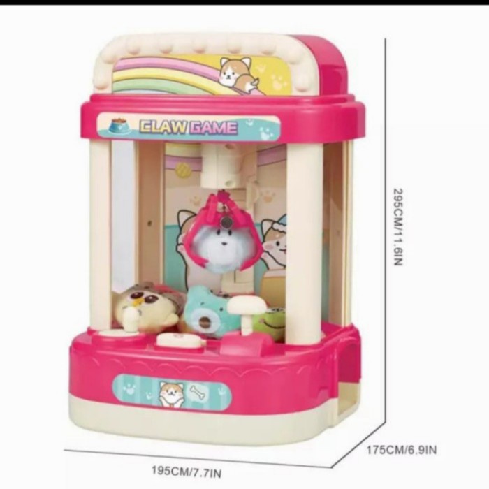 JH86 mainan mesin capit boneka / capit bola - pink