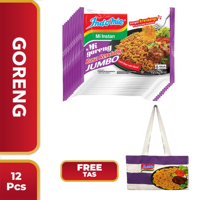 

12 Pcs - Indomie Goreng Rendang Jumbo FREE Tas