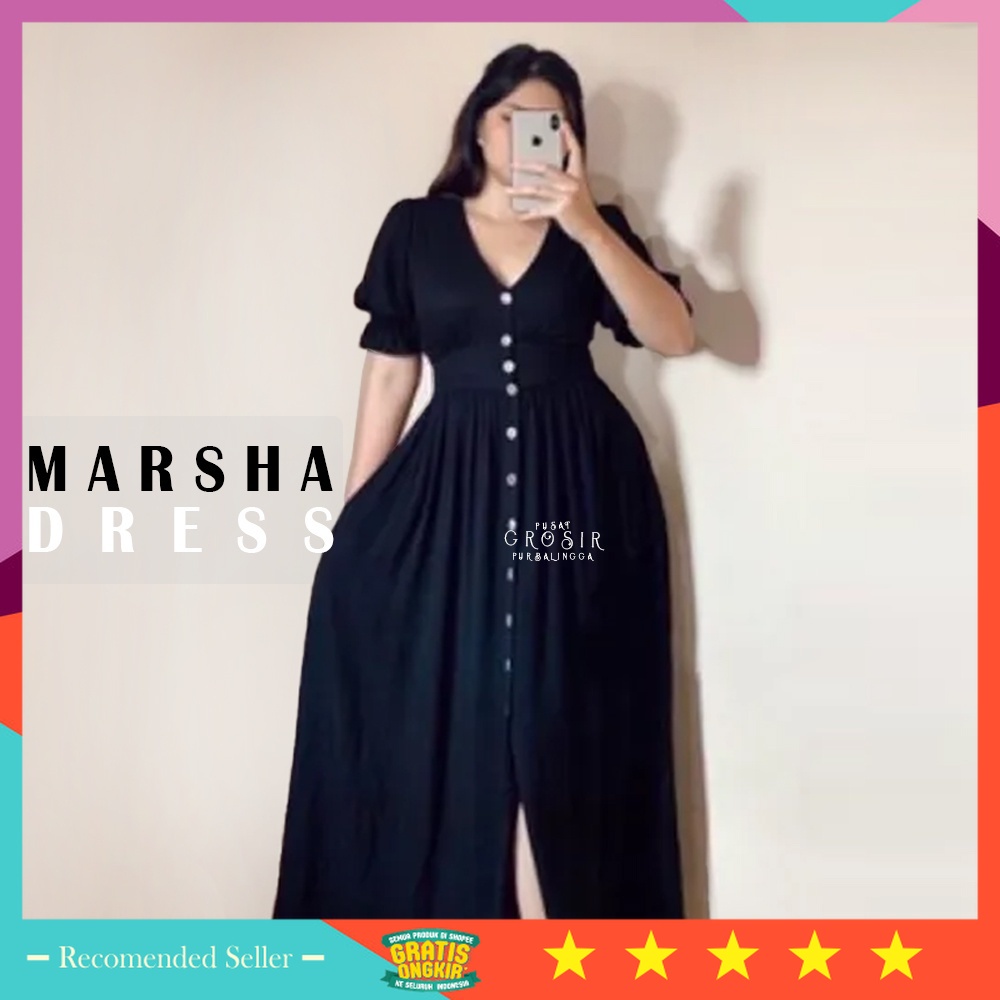Pakaian Wanita Dress Natal Lebaran Christmas Murah Kondangan / Marsha Dress Big Size Maxi Dress Sabr