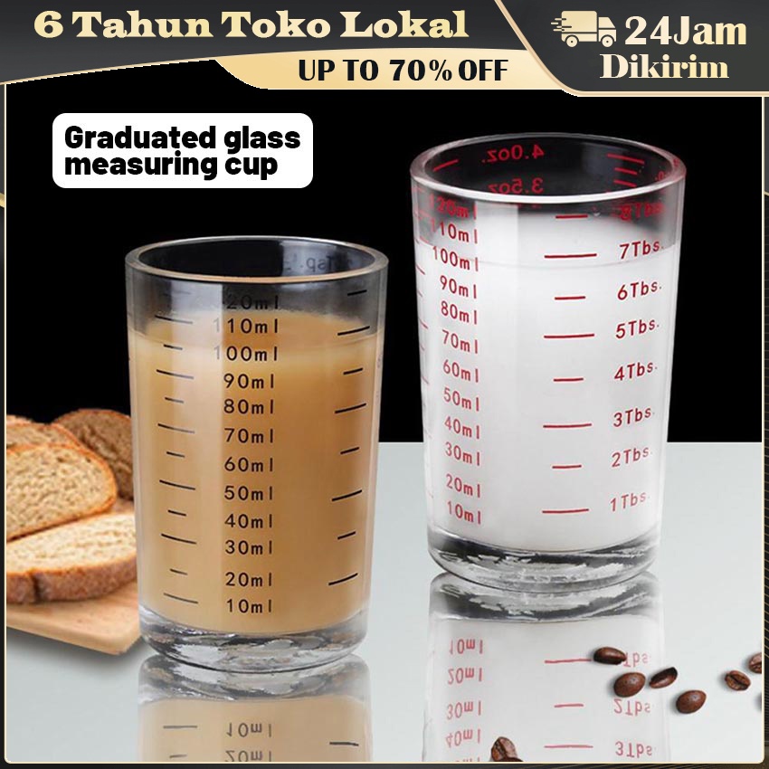 

120ML Gelas Takar Seloki / Gelas Kopi Kaca / Cangkir Kopi / Gelas Mini Espresso
