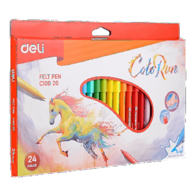 

Peralatan Menggambar Spidol Deli Felt Pen 24 colors Spidol