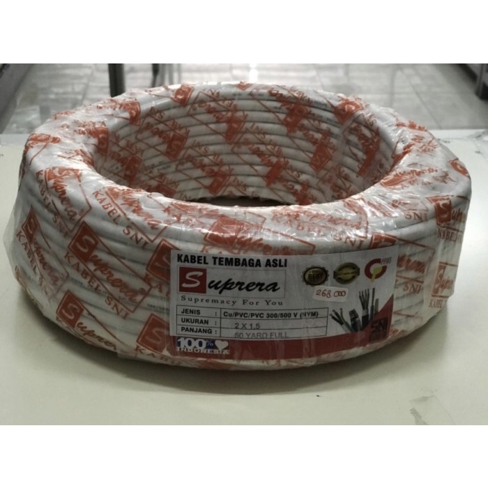 Kabel NYM 2x1,5 Meteran SUPRERA SNI