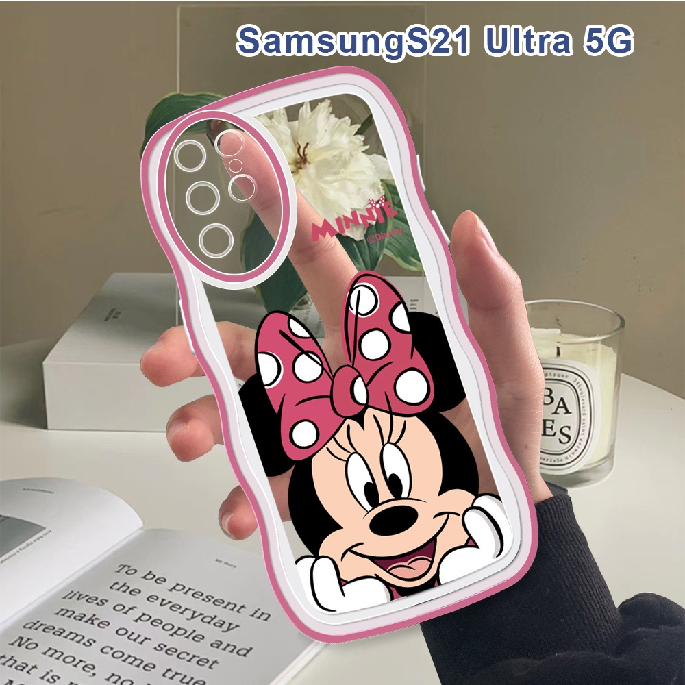 (Wave Case) Untuk Samsung Galaxy S20 S21 FE 5G S20 Plus S21 Ultra S21 5G Casing Cartoon Mickey Minni