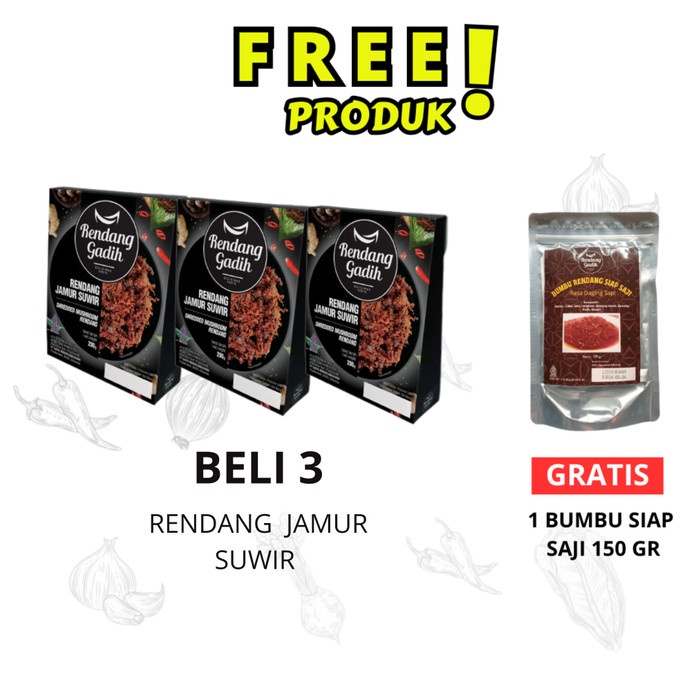 

PAKET 3 PCS RENDANG DAGING JAMUR SUWIR TP