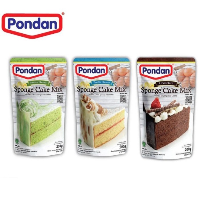 

Pondan Sponge Cake Mix Pouch 200 gram / 200g 1 bungkus Rasa