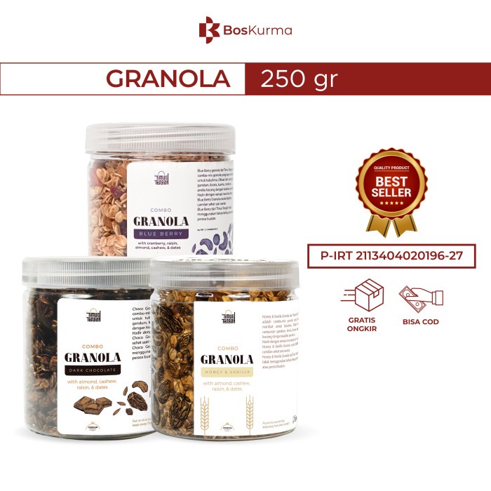 

✨PROMO✨ -Granola Timur Tengah 250 Gram - Granola 250gr Sereal Sehat Premium - Vanila