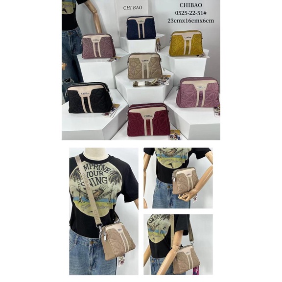 Tas Selempang Wanita Chibao 0525-22 Bahan Kanvas. Tas Wanita Tas Selempang Chibao Tas Chibao Import.