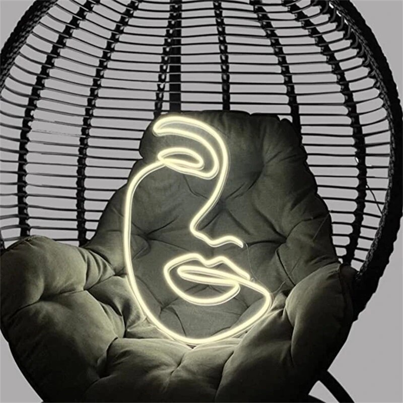 Neon Art Figure Face Home Bedroom Living Room Decoration Bar Club Restaurant Coffee Shop Personality