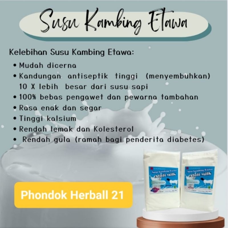 

Susu Kambing Etawa Bubuk Abdi Milk 1kg Gread 1