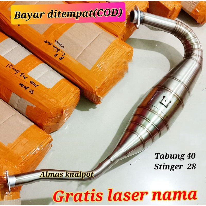 ( laser nama ) Tabung knalpot ninja r ss dan rr stinger 28 tabung knalpot ninja 150cc