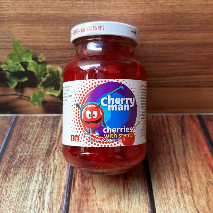 

Cherry Man Maraschino Red Cherry / Ceri Tangkai - 283 Gram