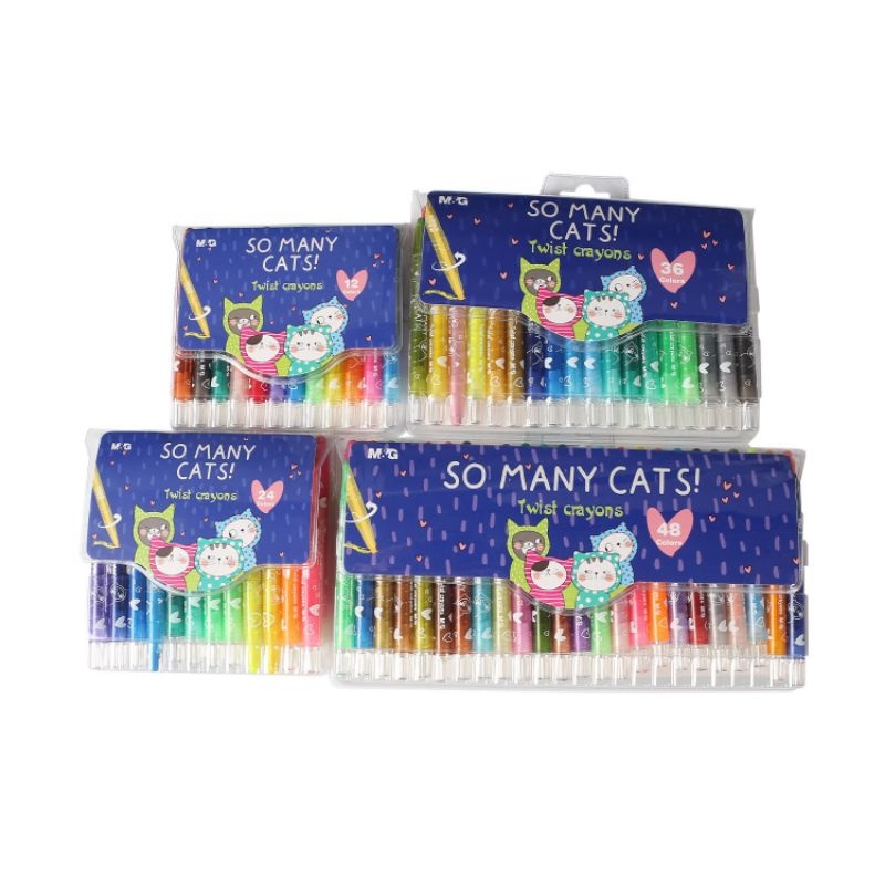 

M&G Krayon / Krayon Putar "SO MANY CATS" 12/24/36/48 colors / M&G SO MANY CATS Twistable Crayon