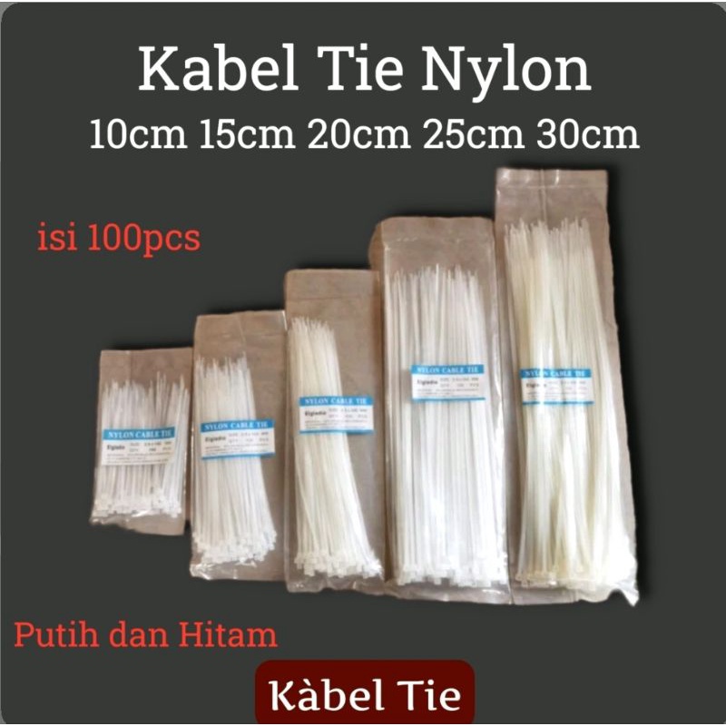 

Kabel Ties Hitam Putih ukuran 100 150 200 250 300 mm isi 100pcs PROMO