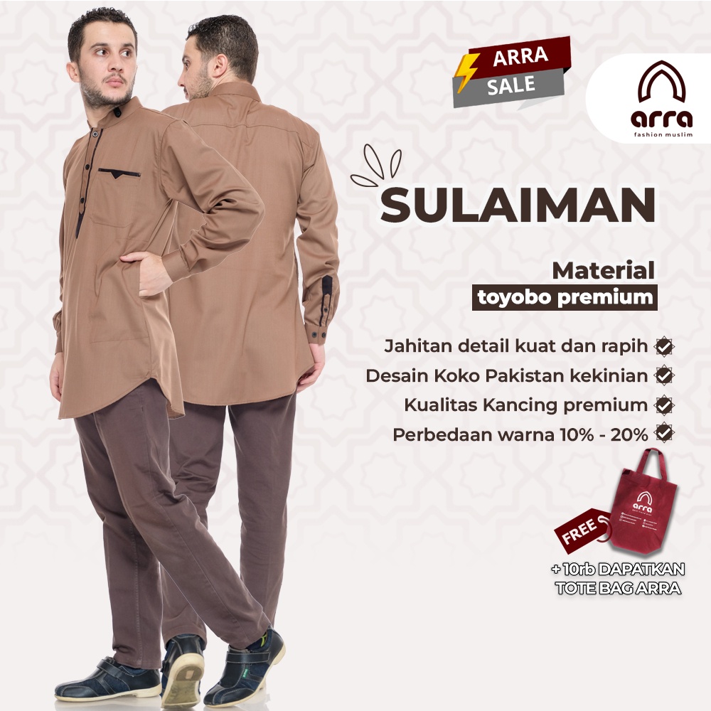 Arra Sulaiman Baju Koko Pria Lengan Panjang Dewasa Bahan Toyobo Fodu Size S M L XL XXL 3XL 4XL Warna