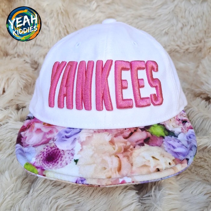TOPI MLB YAN*KEES KIDS ANAK CEWEK PEREMPUAN PUTIH LUCU