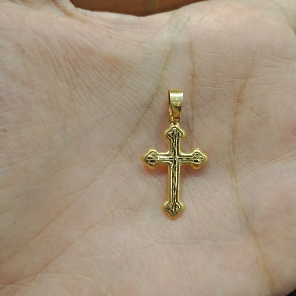 Liontin kalung rantai model salib Yesus anak dan dewasa emas asli kadar 700 70% 16k 22 surabaya tanp