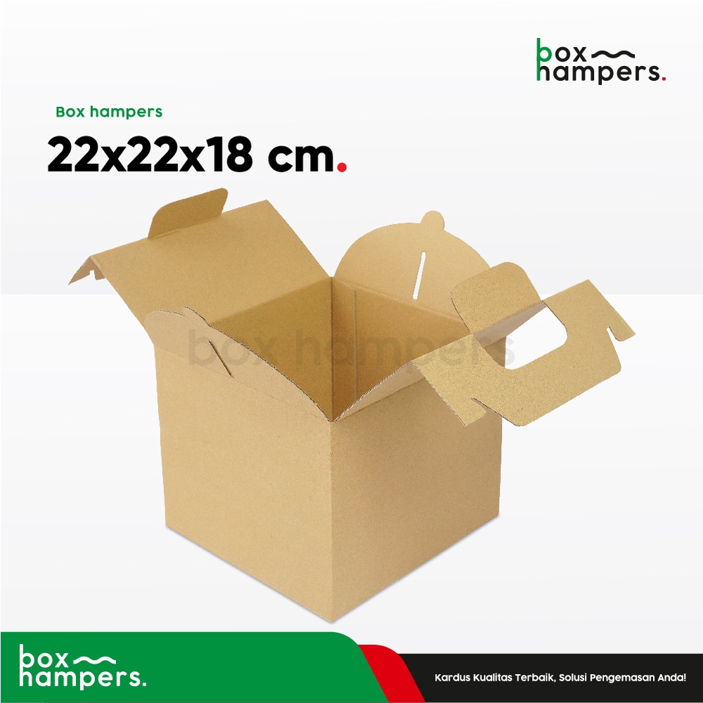 

BOX HAMPERS JINJING 22x22x18 CM (MAYA) TENTENG|HANDLE|KARDUS|KARTON|POLOS|BUAH|HAMPERS