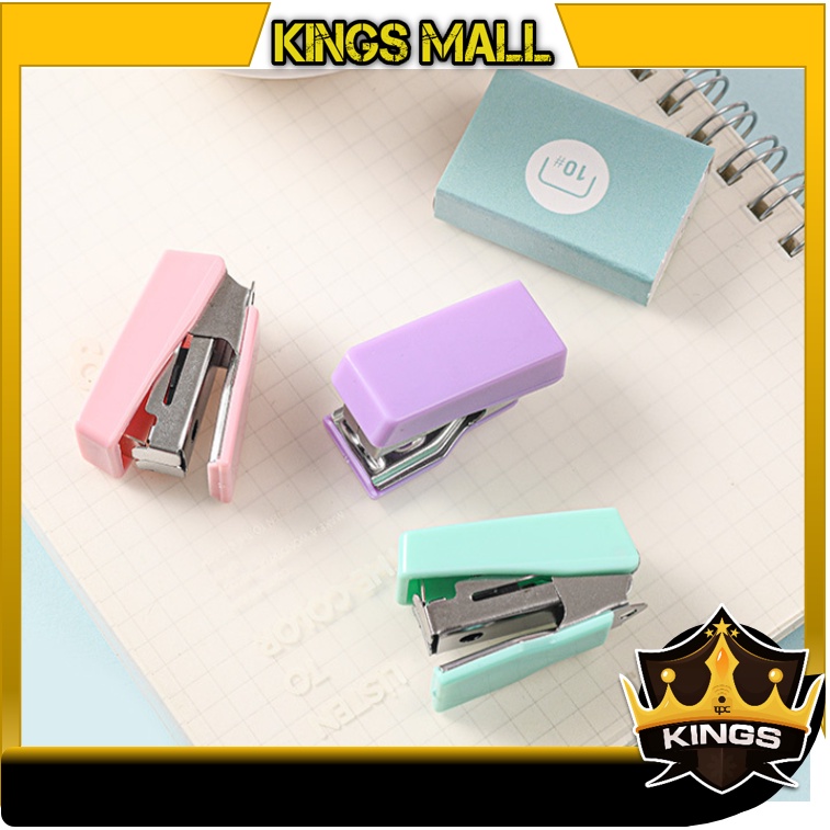 

KINGS - S6104 Cute Mini Stapler Untuk Pelajar / Stapler Mini Set / Hekter Kecil Kemasan Box Unik / Set Staples Perlengkapan Kantor