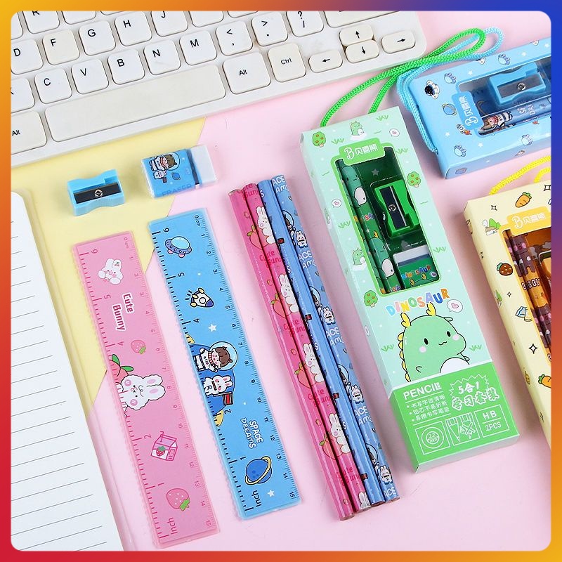 

Set Alat Tulis Siswa SD 5-in-1 Set Alat Tulis/Pensil Pola Kartun