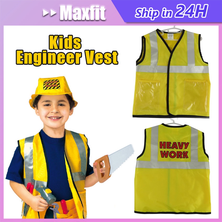Baju Rompi Kontraktor Proyek Anak Unik Kostum Pekerja Bangunan Anak Baju Enginering Contstuction Wor