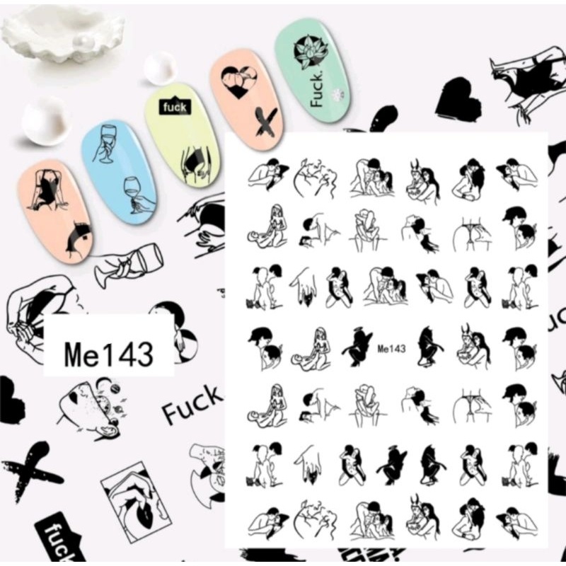 ACCECORIES STIKER 18+/ NAIL ART AKSESORIS KUKU STIKER MOTIF DEWASA