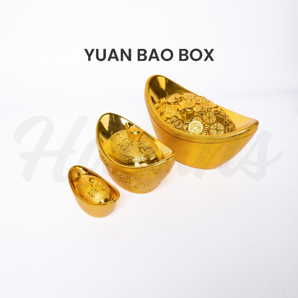 (HASANS PARTY)[1 Pcs] Uang Teal Emas / Yen Pao / Hiasan Imlek Uang Fu Yen Pao Gold / Yuan Bao