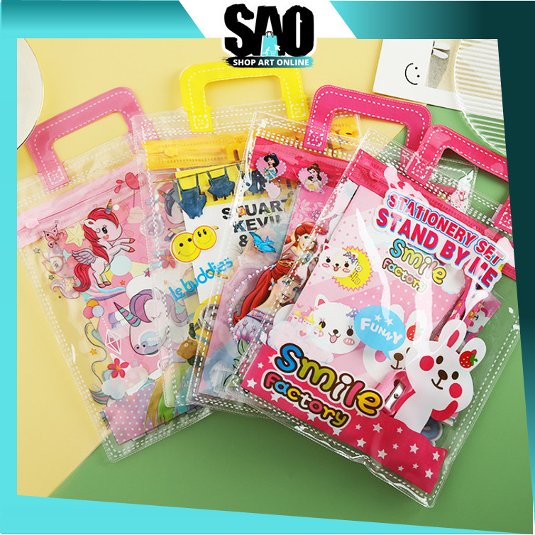 

SAO - S6149 Birthday Souvenir Hampers / Hampers Souvenir Birthday Anak / Set Alat Tulis 6 in 1 / Stationery Set Motif Karakter