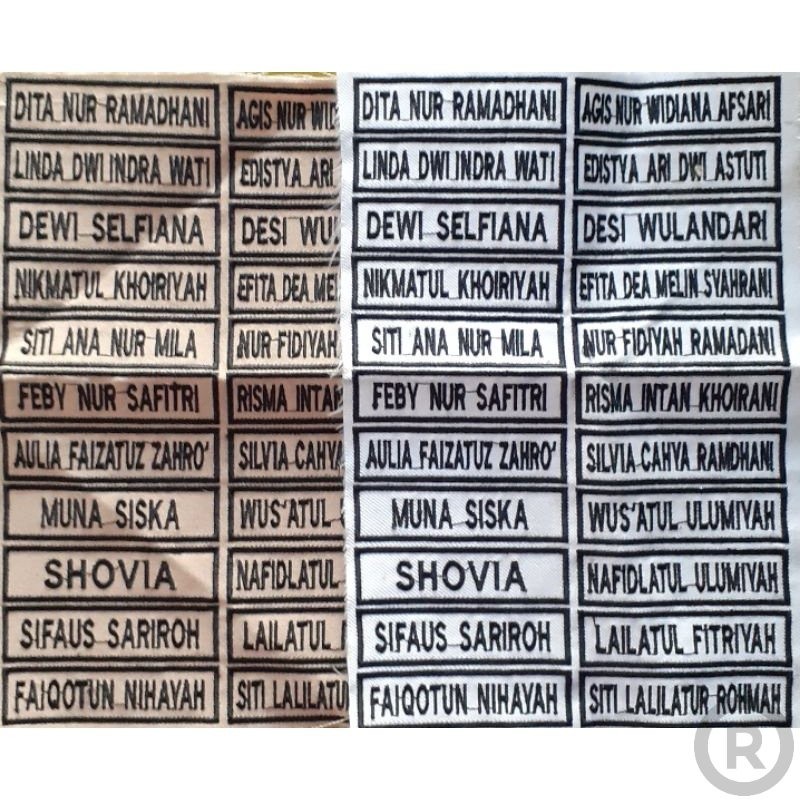 

Bordir custom nametag sis bordir Bordir Nama Dada